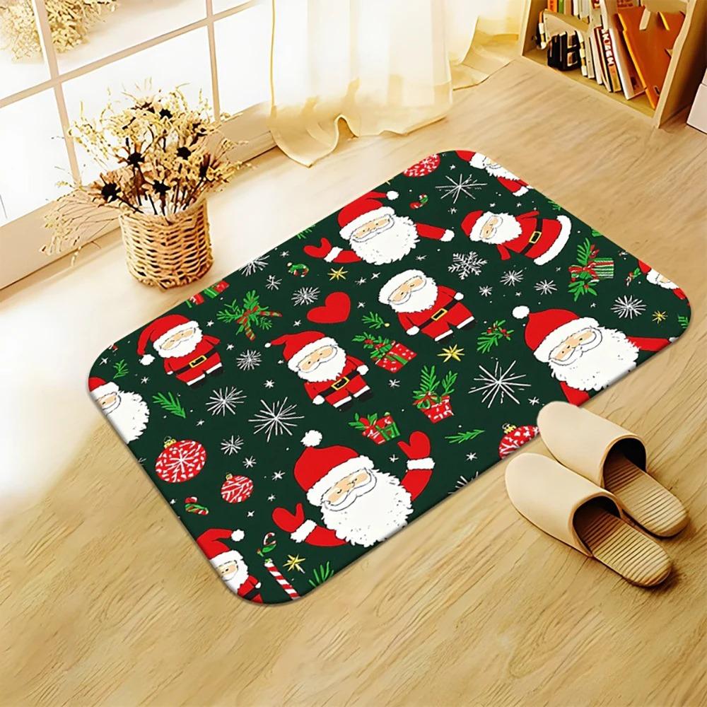 1 Stück Weihnachts-Schneemann-Matte für die Tür, Feiertags-Innen- und Außenbereich, Willkommensmatte für die Hinter- und Vordertür, Winter-Türvorleger.