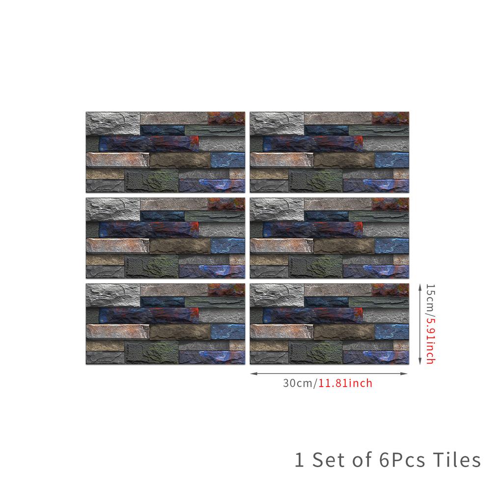 Retro Pvc Tile Wall Sticker Self-Adhesive Living Room Kitchen Waterproof And Moisture-Proof Wall Decoration Self-Sticker Wallpaper