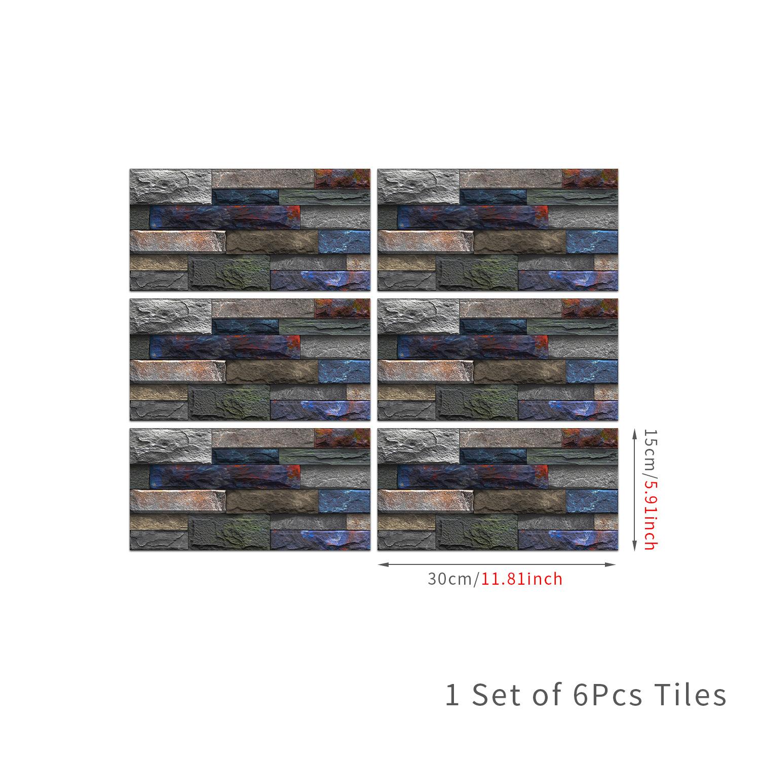 

Ретро ПВХ Плитка Настінна Наклейка Самоклеюча Вітальня Кухня Водонепроникна та Вологостійка Настінна Декорація Самоклеючі Шпалери 6 pieces