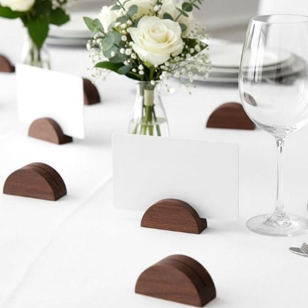 Natural Pine Wood Table Number Stands Multi-Shapes Table Name Holder Wedding Reception