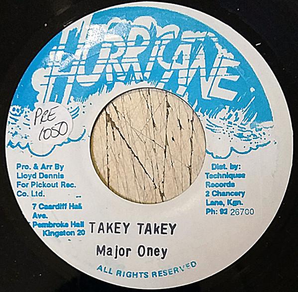 

7inch Record MAJOR ONEY - Takey Takey NONE Hurricane Jamaica Reggae, Ska & Dub Used