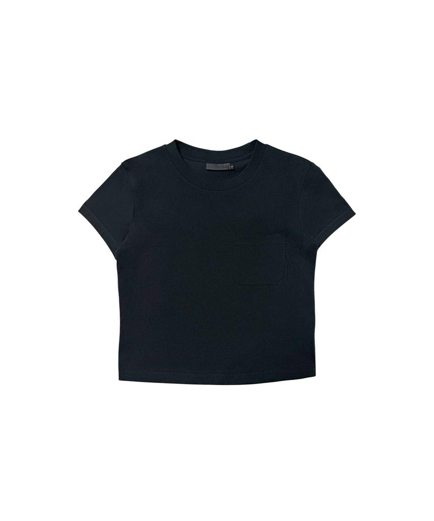 Yuseuteule Chest Pocket Short Sleeve T-Shirt (Black)