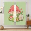 2pcs Mushroom Print Curtains Rod Pocket Decorative Window Drapes Window Treatments For Bedroom Living Room Window Blinds Drape