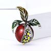 Luxury Rhinestone Pomegranate Brooches for Women Unisex Enamel Fruit Pins Office Party Friend Fashion Gifts Jewelry Accessories