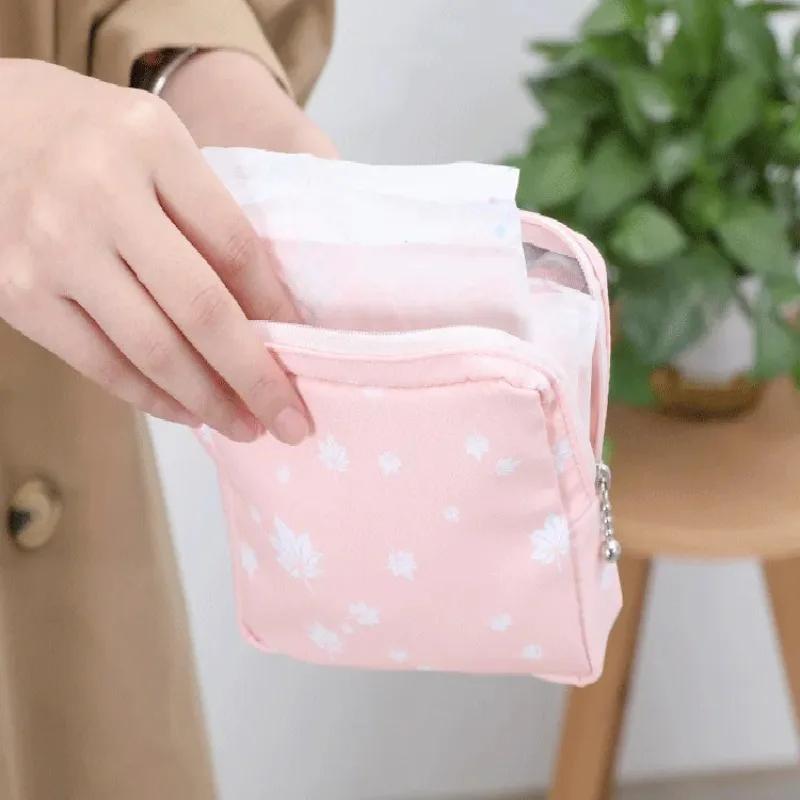Borsa per Custodia Salvasanitari e Tamponi da Donna Pochette Trucco Carine con Zip Organizer da Donna per Cosmetici, Rossetto, Chiavi, Auricolari, Cavi Dati