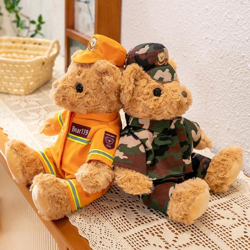 Police Bear Doll Traffic Police Bear Doll Uniform Police Officer Uniform Teddy Bear Plush Toy Girls Children Gift