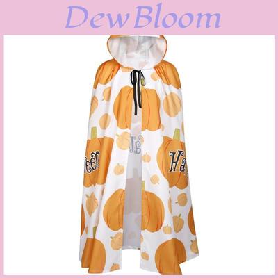 Halloween Pumpkin Face Cloak With Polyester Fabric For Stage Cosplay And Role Play