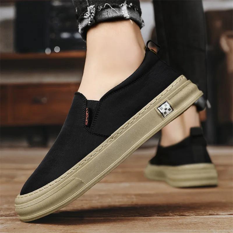 Fashion Breathable Summer Men's Canvas Shoe Comfortable Low-cut Vulcanized Shoes Men Espadrille Non-slip Casual Shoe Men Flats Shoes