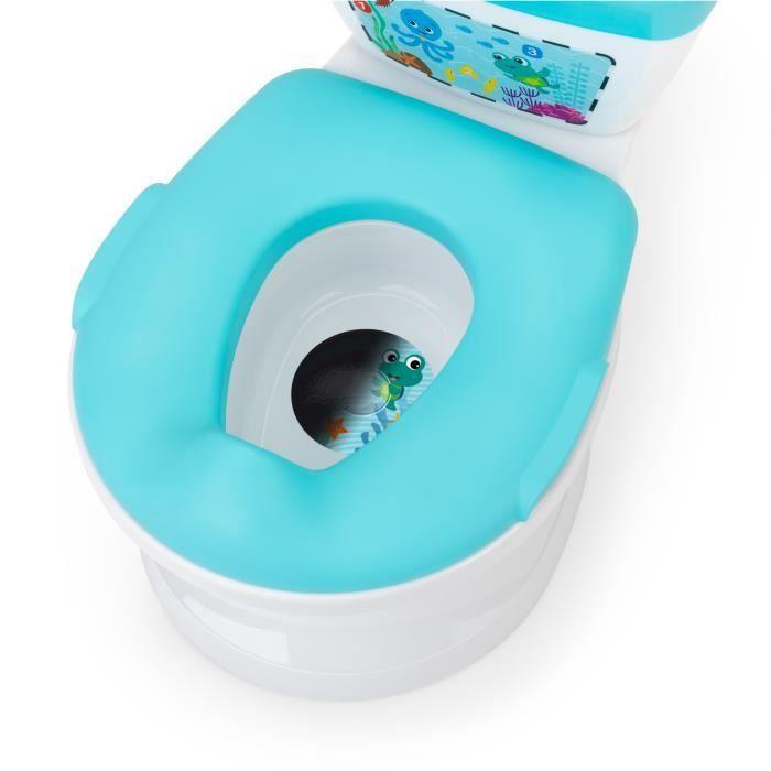 BABY EINSTEIN Mini Toddler Toilet with Included Toilet Seat Reducer, Musical Flush, Fun, Baby Gift