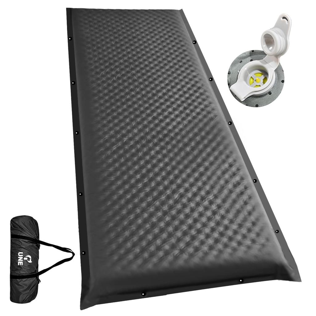 UNE Camping Mat Air Mat Inflation In 30 Ultra Wide 8CM Thick R Value Compact Backflow Prevention Valve Cot Sleeping In Car Air Bed Moisture Proof