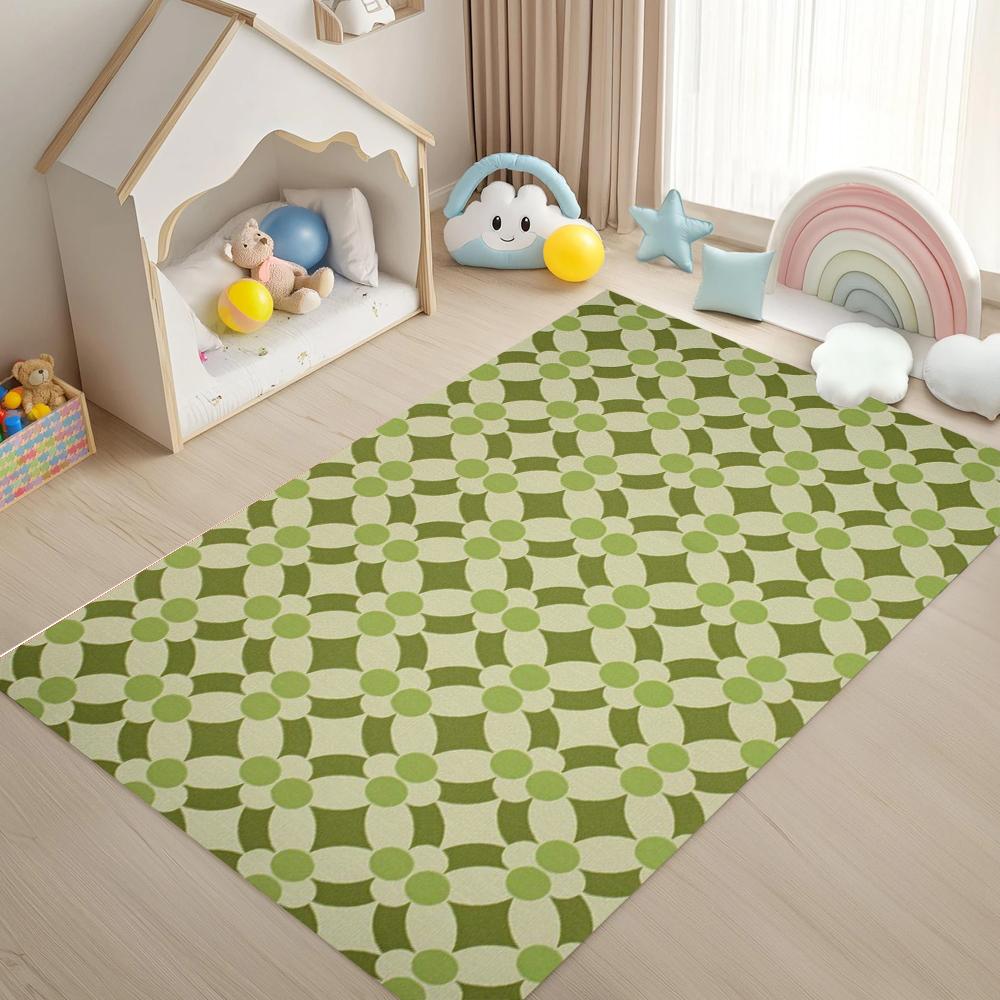 Geometric Line Print Carpet Cute Home Decor Soft Non-slip Floor Mat Living Room Children's Room Bedroom Study Decor Rug