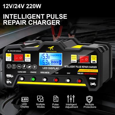 110V-250V Įėjimas LCD Ekranas 300AH 220W Šlapiems Sausiems Švino Rūgšties Akumuliatoriams Protingas Impulsinis Remontas Akumuliatoriaus Kroviklis ES Kištukas Visiškai Automatinis Automobilio Akumuliatoriaus Kroviklis