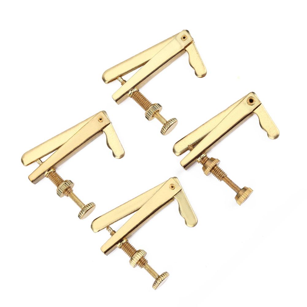 4Pcs Durable Metal Fine Tuners String Adjusters Replacement Parts for 3 4 4 4 Cello(Gold)