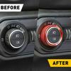 Aluminum A/C Knob Switch Trim Cover For Jeep Wrangler JL JT 2018+ Accessories V