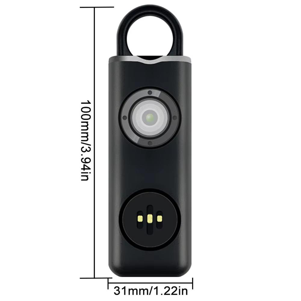 Pull Pin Personal Alarm Sos Self-defense Emergency Security Alarm Led Flashing Light Key Chain 130db Sound Rechargeable
