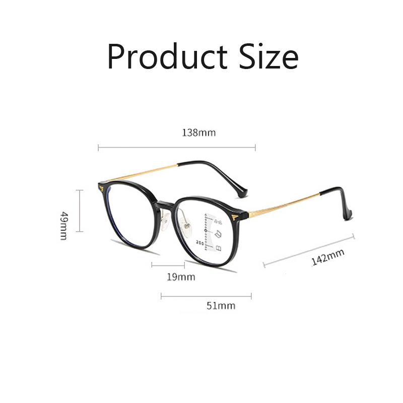 Fashion 2024 Fashion Round Frame Reading Glasses Men Women Blue Light Blocking Progressive Multifocal Glasses Retro Far Sight Eyeglasses