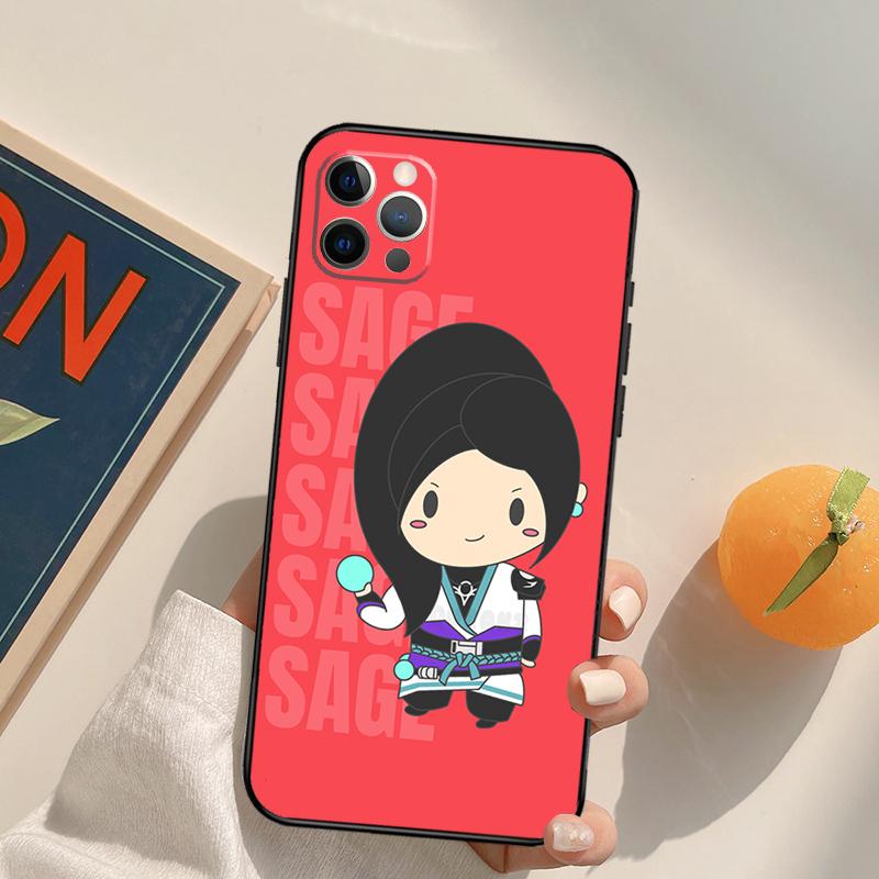 

Cute Cartoon Chibi Valorant Funda Case For iPhone 16 Pro Max 15 14 11 12 13 Pro Max Mini XR 16e 16 15 Plus Phone Cover iPhone 12
