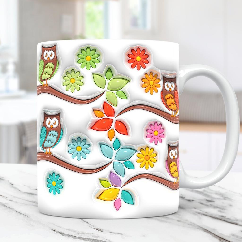3D Owl Owl Ceramic Coffee Mug Cute Tea Cup Animal Animal Bird Cute