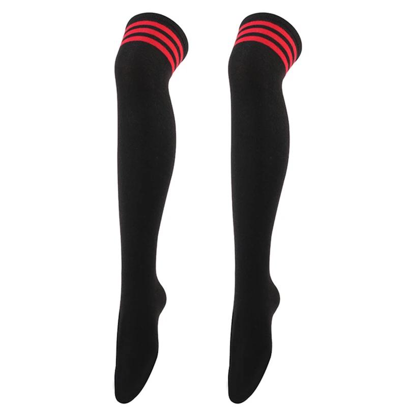 Black White Striped Long Socks Women Sexy Over Knee Thigh High Socks Over The Knee Stockings Ladies Girls Warm Long Tube Socks