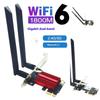 1Pcs 1800Mbps Bt5.2 Dual Band 2.4G/5Ghz 802.11Ax Network Wi-Fi Card For Desktop Pc Win 10/11 Wifi6 Ax1800 Wireless Pcie Adapter