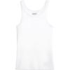 Ribbed Solid Color Simple Comfortable Crew Neck Tank Top Women Tops Bright-White 40W216P-541