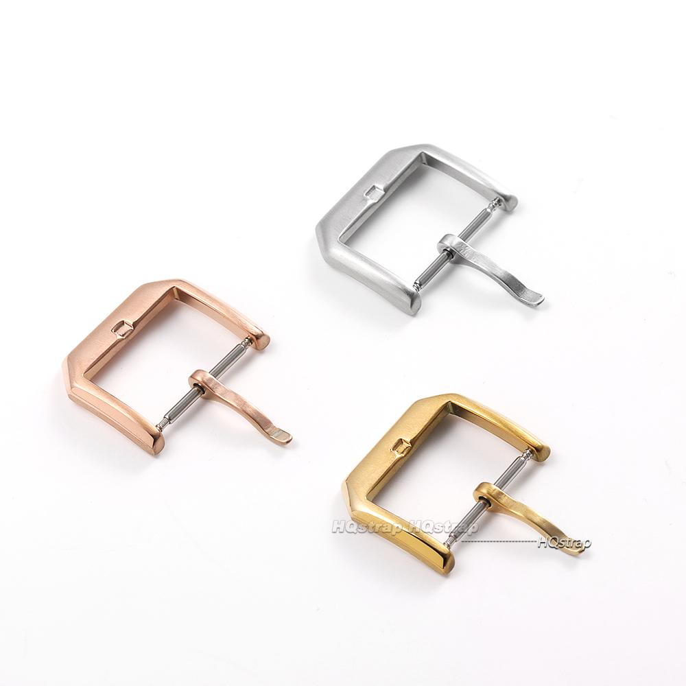 Brushed Stainless Steel Watch Pin Buckle 16mm 18mm 20mm Silver Gold Black Buckles for Leather Watch Band Strap Clasp Accessories