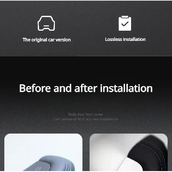For Tesla Model 3 Highland Model Y Juniper/Launch 2025 Car Open Door Button Stickers 4X Handle Cover Interior Protection Trim
