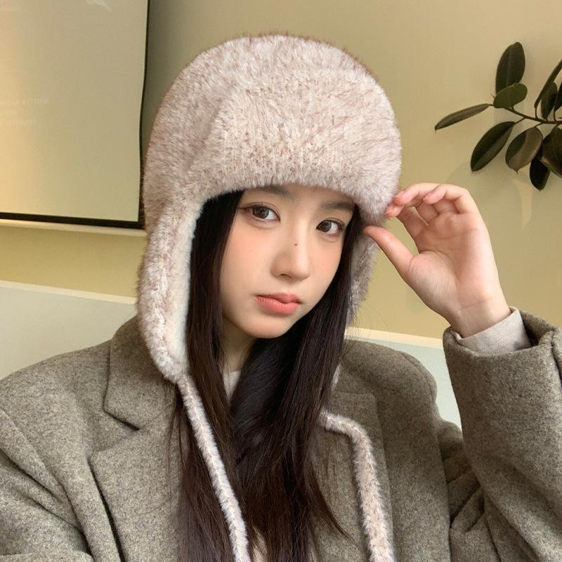 Winter Velvet Thickened Hat Women's Fashion Solid Color Lei Feng Hat, Ear Protection, Windproof and Warm Hat