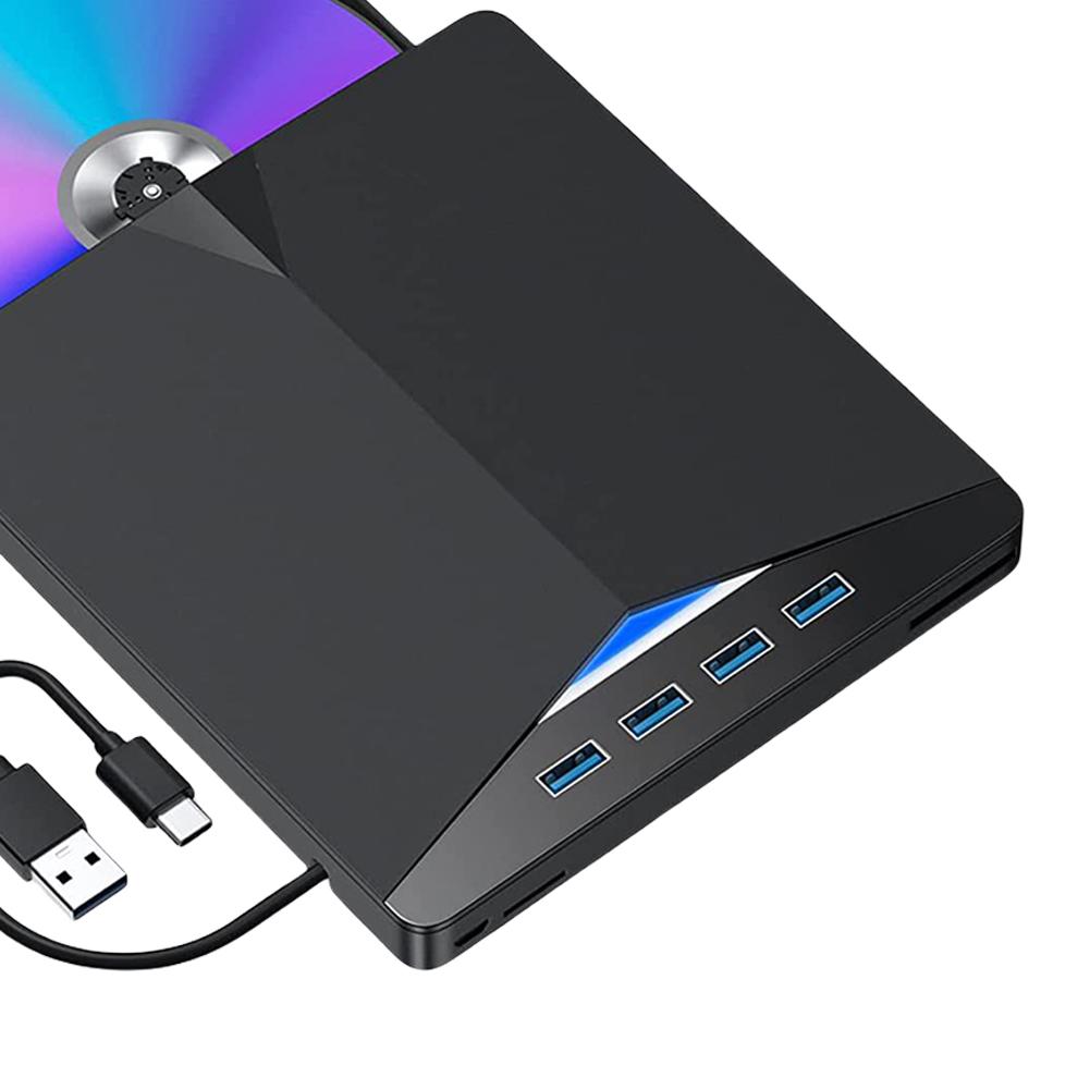 7 In 1 USB3.0 Type-C CD ROM Burner High-Speed CD DVD Burner Reader Player Slim External Mobile Drive CD DVD Burner for Laptop PC
