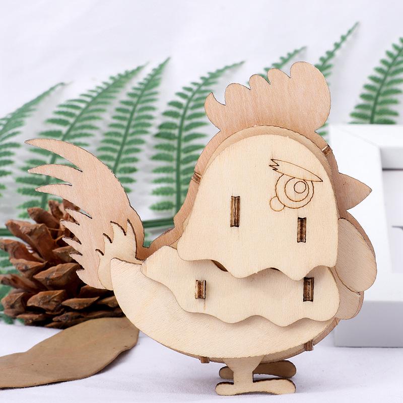 Children's DIY Wooden Toys Wooden Model Puzzle Three-dimensional Puzzle Hand-assembled Coloring Insect Model Building Blocks