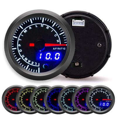 Universal Air Fuel Ratio Gauge Pointer LED Digital Display 52mm Dia Auto Instrument