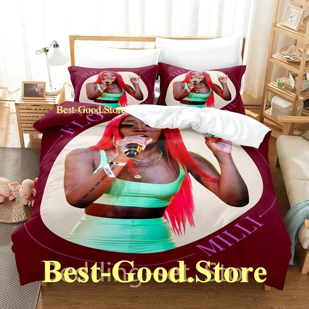 

Flo Milli Never Lose Me Bedding Set Single Twin Full Queen King Size Bed Set Adult Kid Bedroom Duvetcover Sets 3D Bed Sheet Set EU Single(135*200cm)3pcs