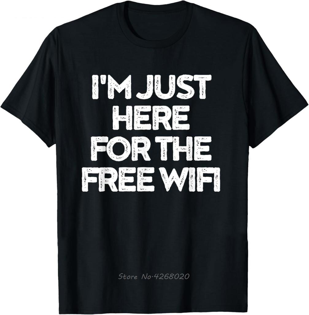 Funny Sarcasm Quote Free WiFi Tshirt Math Equation Novelty Mens Clothing Fitness T Shirt Printed Graphic Cotton Tshirt