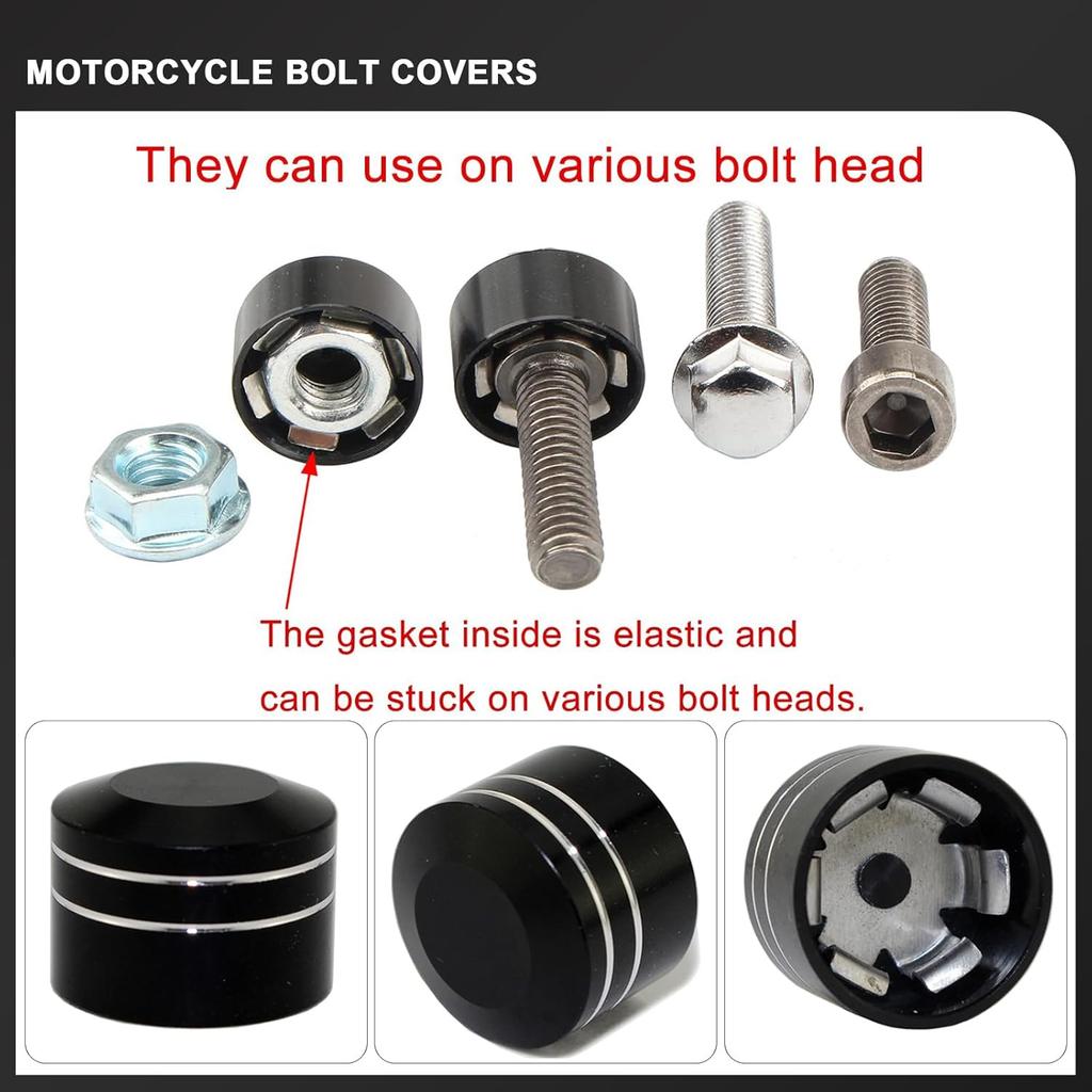 10PCS Motorcycle Bolt Covers Aluminum Engine Topper Caps for Harley Twin Cam Touring Road King Electra Glide Street Glide Dyna Softail Sportster 883