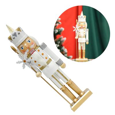 Elegante Schneeflocken Nussknacker Statue Bezaubernder Goldener Schneeflocken Nussknacker Schmuck Weihnachtliche Dekorative Tischstatue