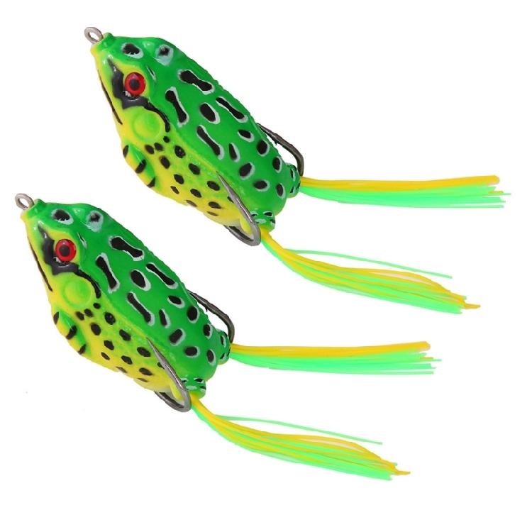 2Pcs Frogs Lures Soft Tube Baits Simulated Frogs Fishing Lures with Hook Soft Fishing Baits Outdoor Fishing Tackle