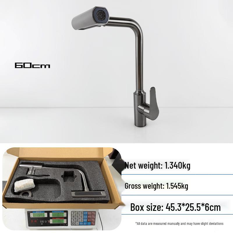 TLXT Gunmetal Grey Stainless Steel Kitchen Faucet