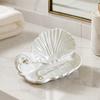 Aromatherapy Storage Tray 3D Printed Shell Wave Jewelry Tray, Pearlized White Organizer Dish, Elegant Ring Exquisite Desktop Ornament Trinket