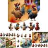 Niedliches Cartoon-Huhn Acryl Auto Hängedekoration Weihnachtsbaumschmuck Heimdeko