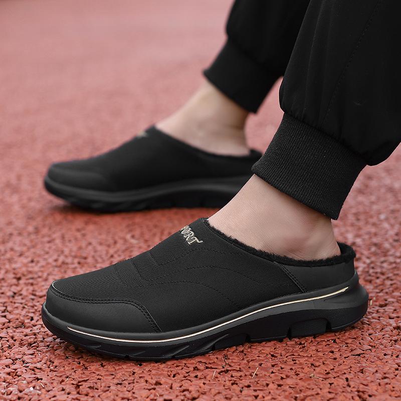 Winter Plush Warm Slippers Men Women Cotton Shoes Elastic Casual Walking Shoes Indoor Outdoor Flats Big Size 36-48