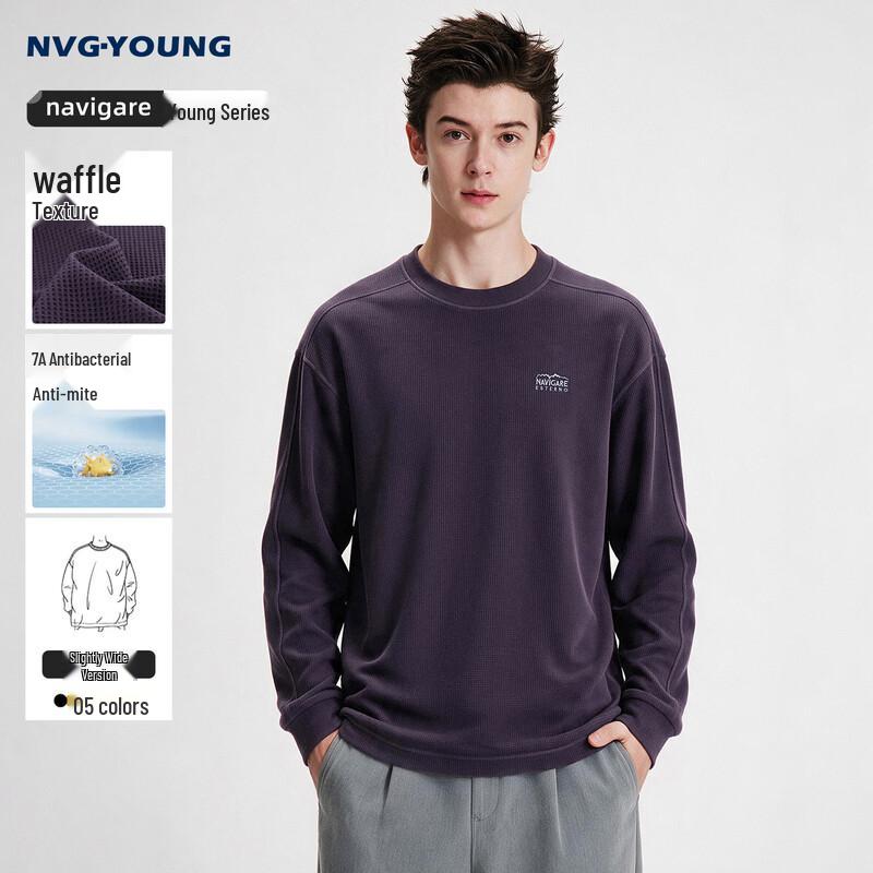 Navigare Men's Waffle Antibacterial Long-Sleeved T-shirt