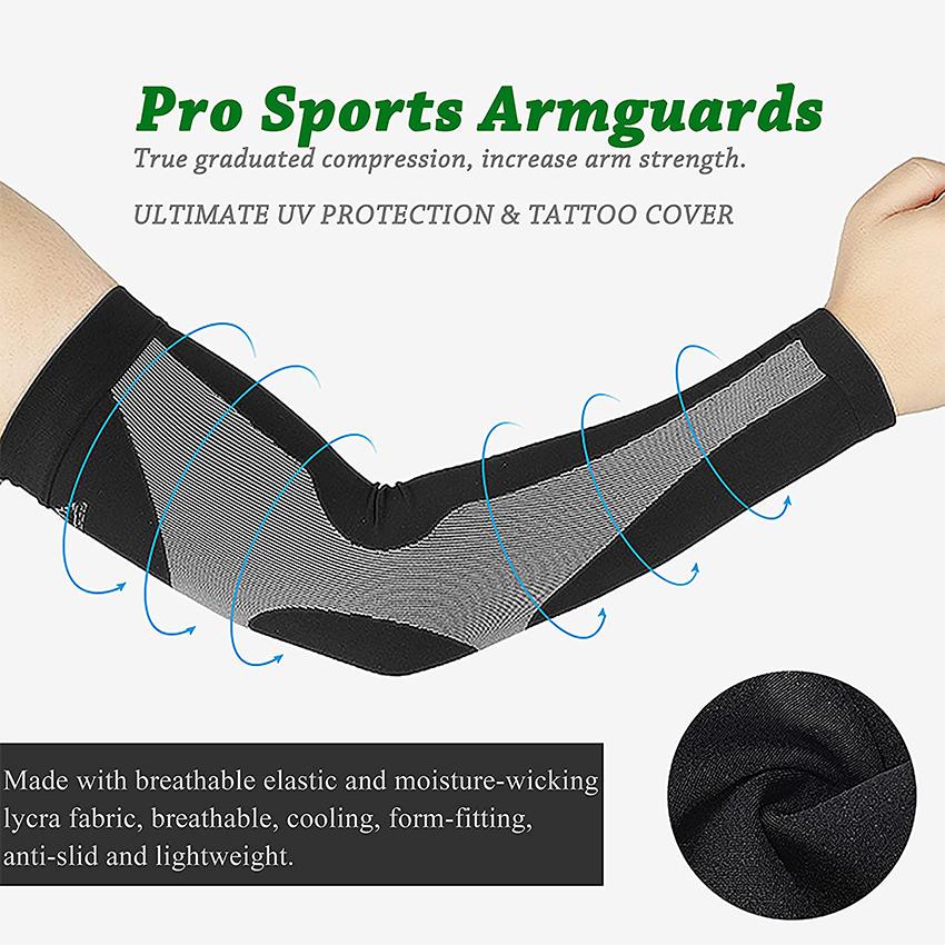 1Pair Arm Compression Sleeves,UV Protection Cooling Arm Sleeves UPF50 Sun Sleeves Arm Covers for Cycling Golf Basketball