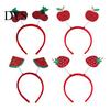 Cute Cartoon Headbands 4Pcs Fruit Decor Watermelon Cherry Children Hair Accessories Strawberry Headpiece Spring Design Hoop Headdress Stretchy