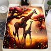 2026 Giraffe Sunset Scene Gift Soft Plush Blanket,Flannel Throw Blanket for Living Room Bedroom Bed Travel Sofa Cover Kids Gift