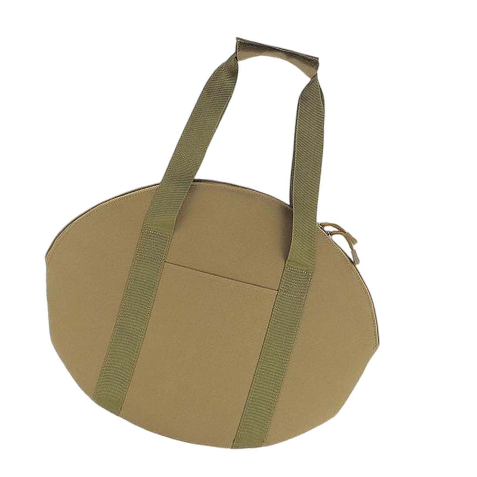 

Weather-Resistant Metal Pan Storage Bag Comfortable Carry Handle Bag for Hiking Cooking Equipment Storage хаки
