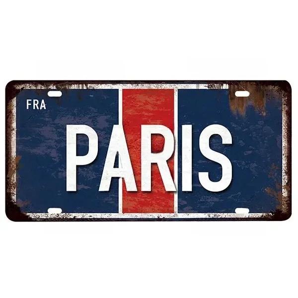 Vintage France City Plate PARIS/LYON/MARSEILLE Flag Poster Metal Plaque Aluminum Sign Man Cave Garage Club Bar Cafe Wall Decor