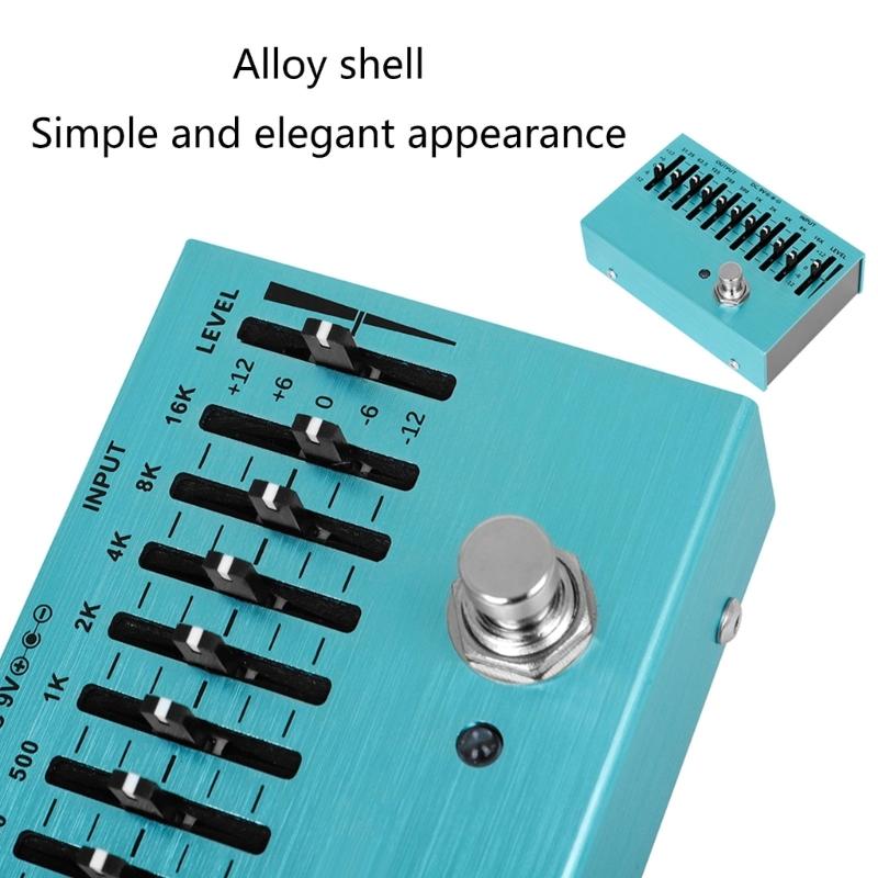 10 Band EQ Guitar Effect Pedal Portable EQ Device Guitar Effects Guitar Sound Accessory Suitable for Music Enthusiasts