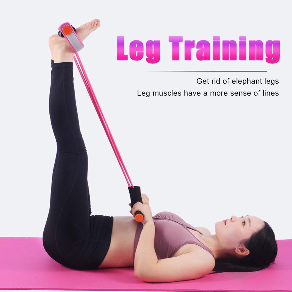 Resistance Trainers Home Fitness Latex Tube Resistance Bands Pink / Purple Pedal Exerciser Sit Up Pull Rope