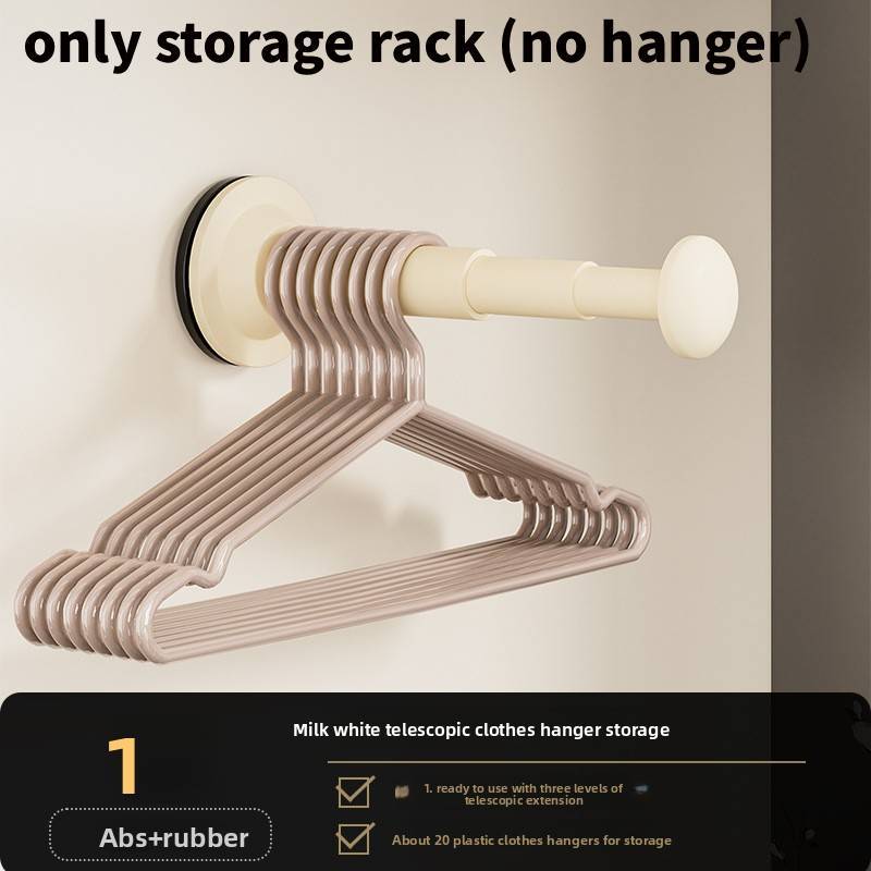 Plastic Suction Cup Wall Mount Organizer With Telescopic For Bathroom And Bedroom Storage