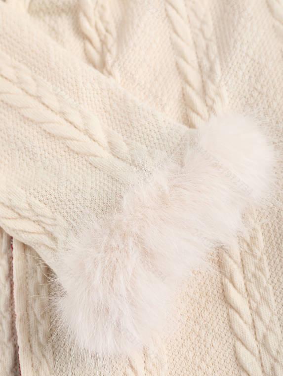 2025 Women's Plus Size Slimming Hooded Cable Knit Plaid Patchwork Jacket for Autumn and Winter